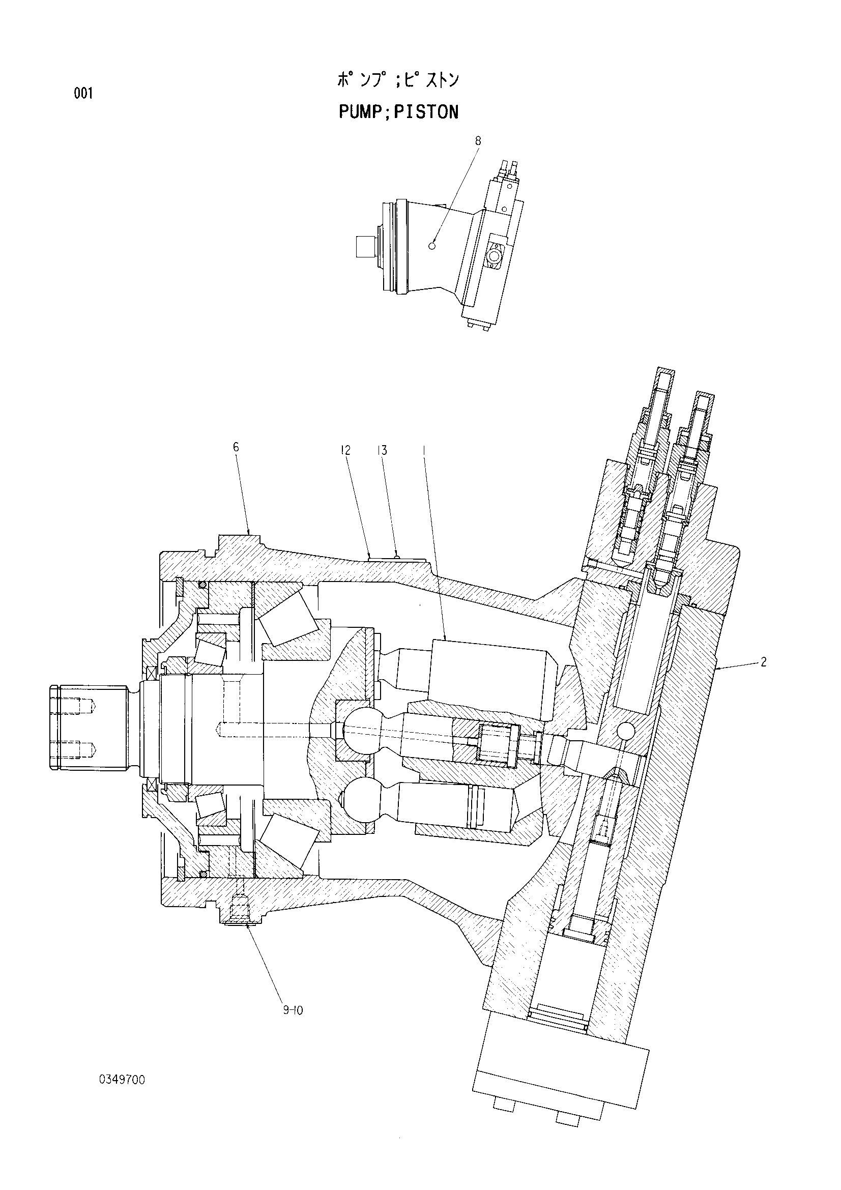 Схема Поршневой насос HITACHI EX400