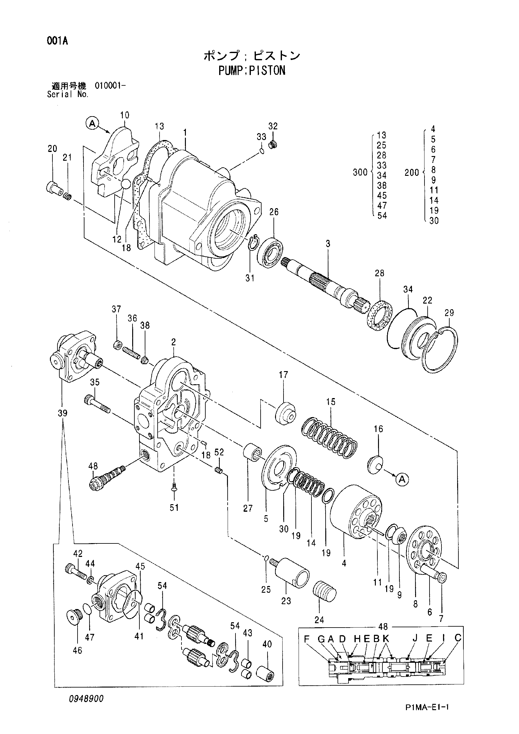 Схема Поршневой насос HITACHI ZX50U-2