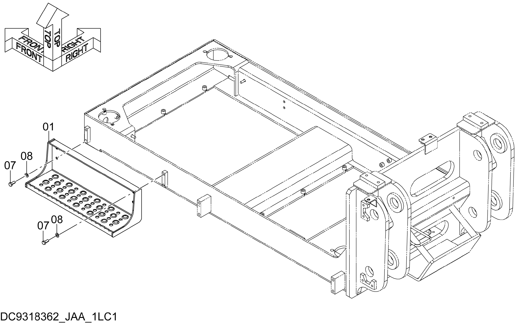 Схема Ступень (платформа боковой) HITACHI ZX470LCH-5B