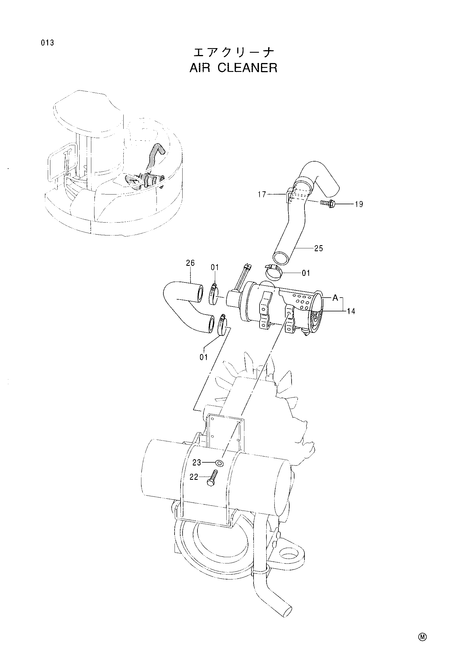 Схема Воздушный фильтр HITACHI EX58MU