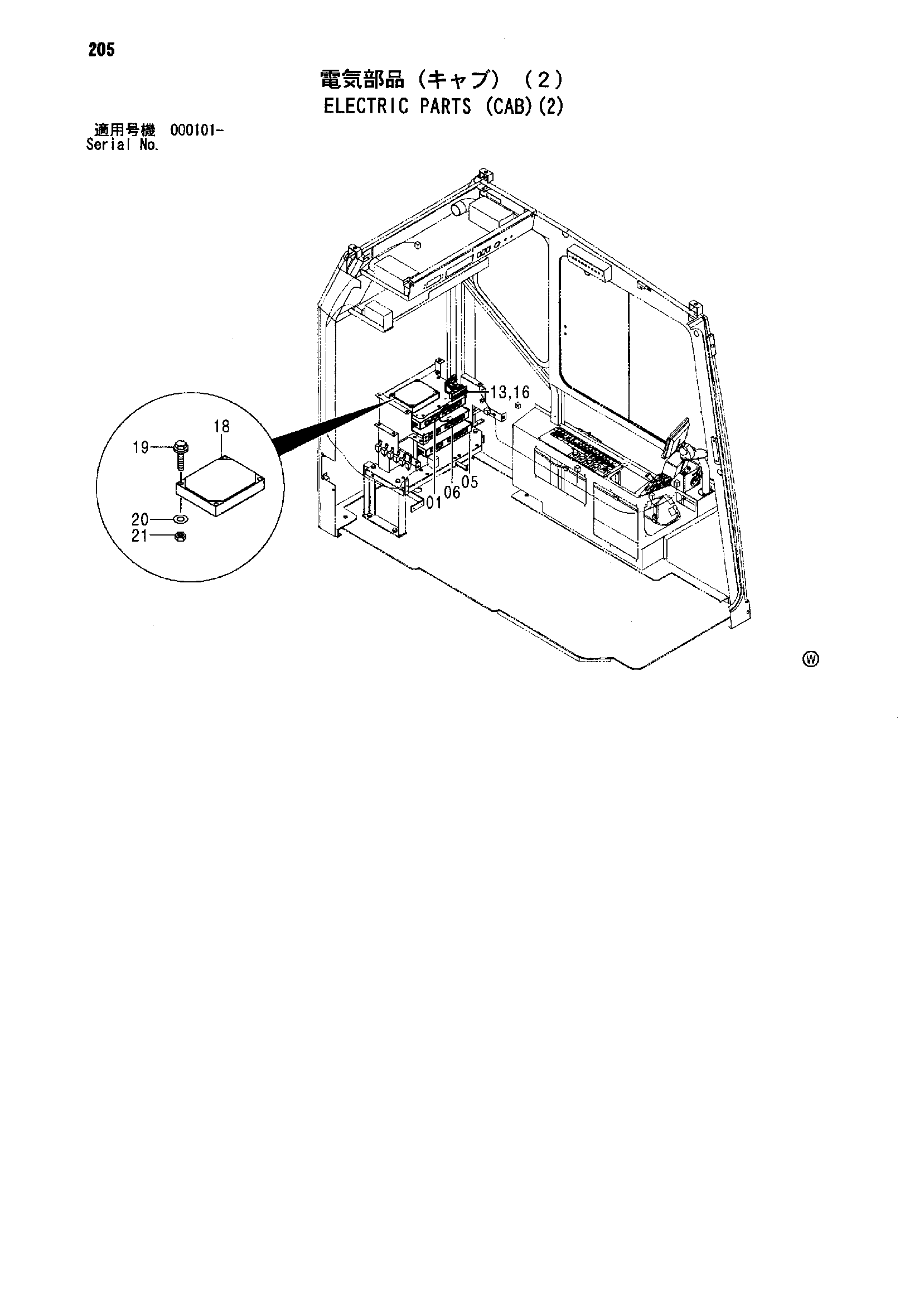 Схема Электрооборудование (кабина)(2) HITACHI SCX700-2