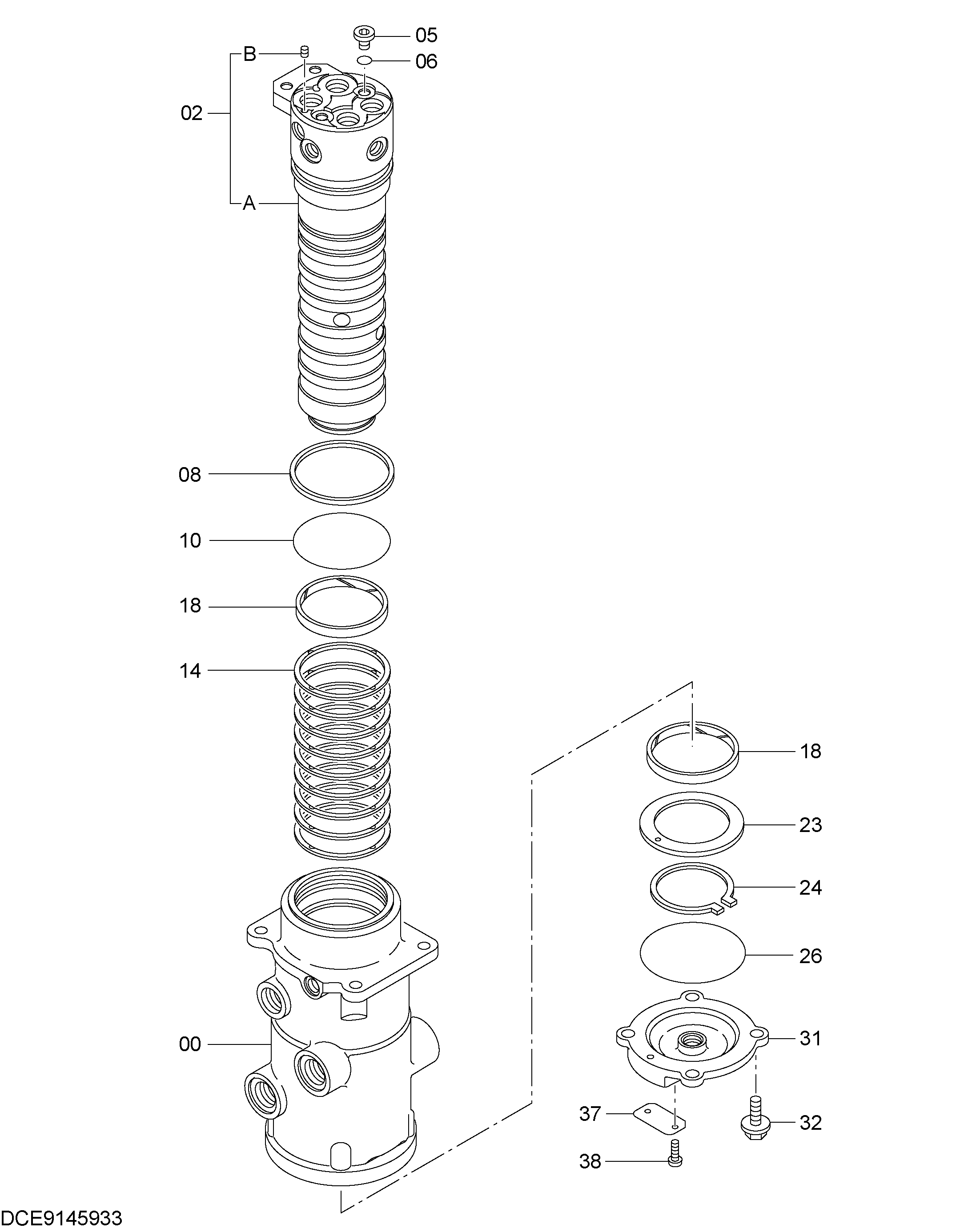 Схема Центральный коллектор HITACHI ZX160