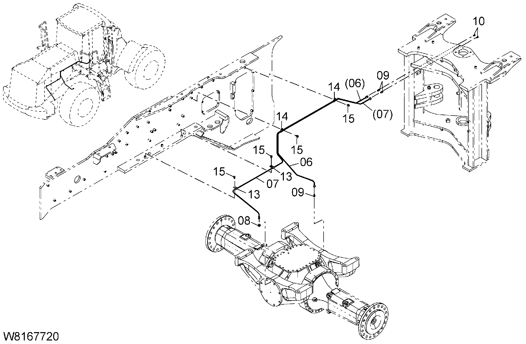 Схема Смазка трубопроводы(2) HITACHI ZW220-HCMF