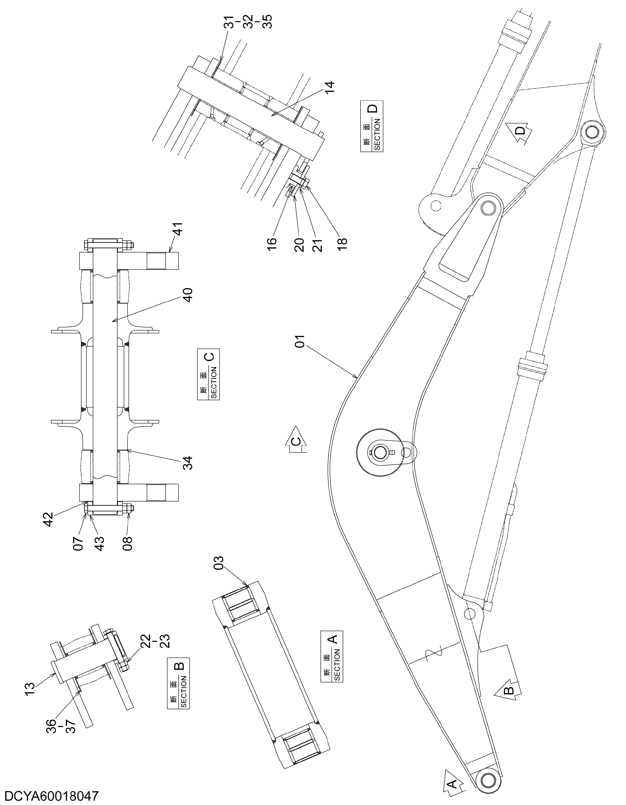 Схема Стрела HITACHI ZX120