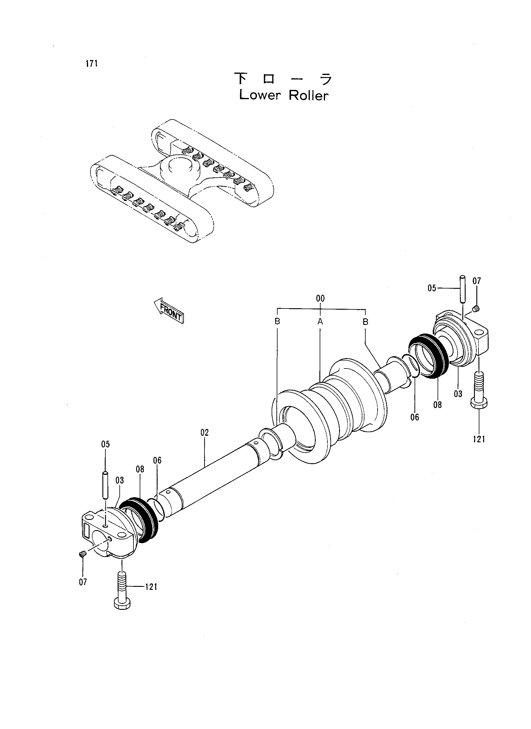 Схема Опорный каток HITACHI EX120-2
