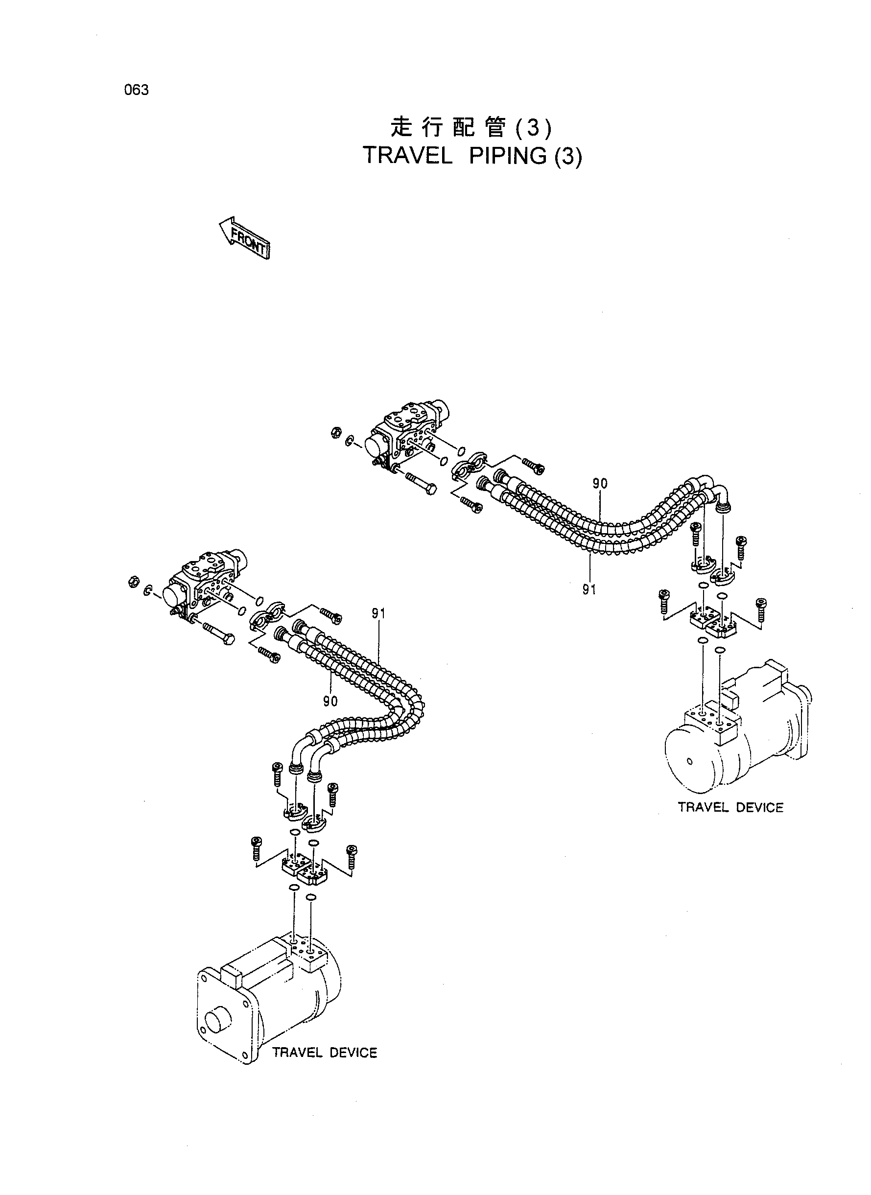 Схема Гидролинии хода (3) HITACHI EX1900-5