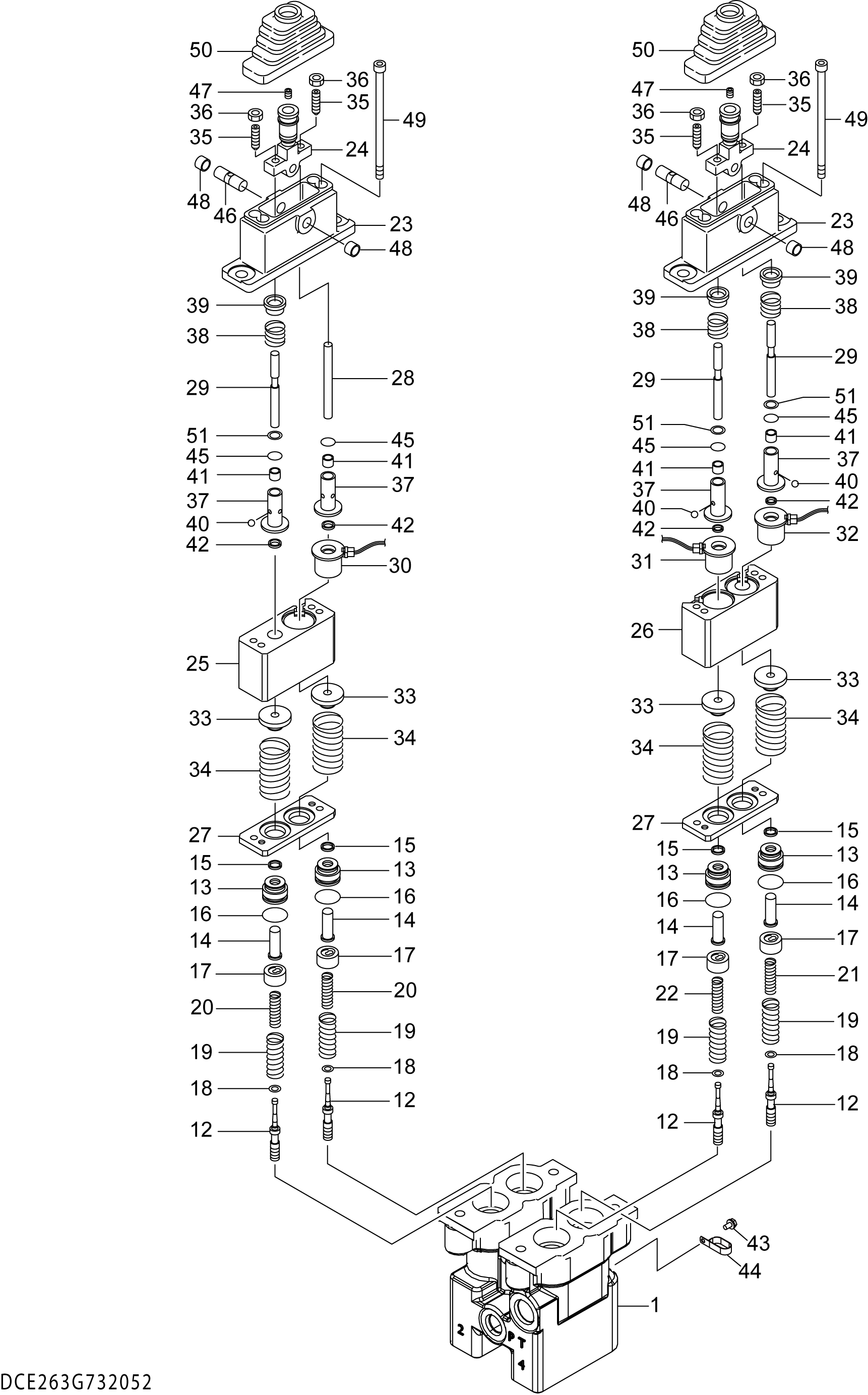Схема Пилотный клапан (палец рычаг) HITACHI ZW250-5B