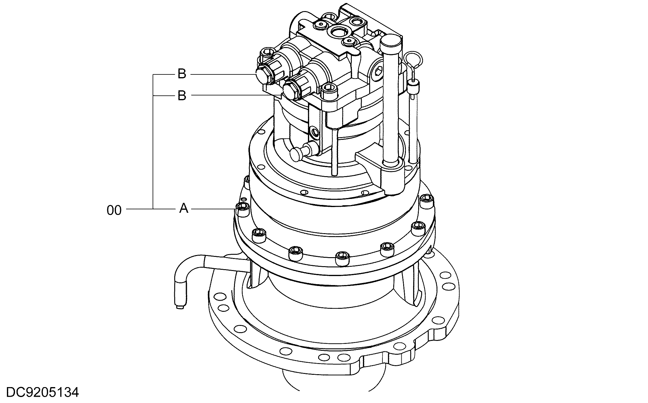 Схема Механизм поворота HITACHI ZX200LC-3G