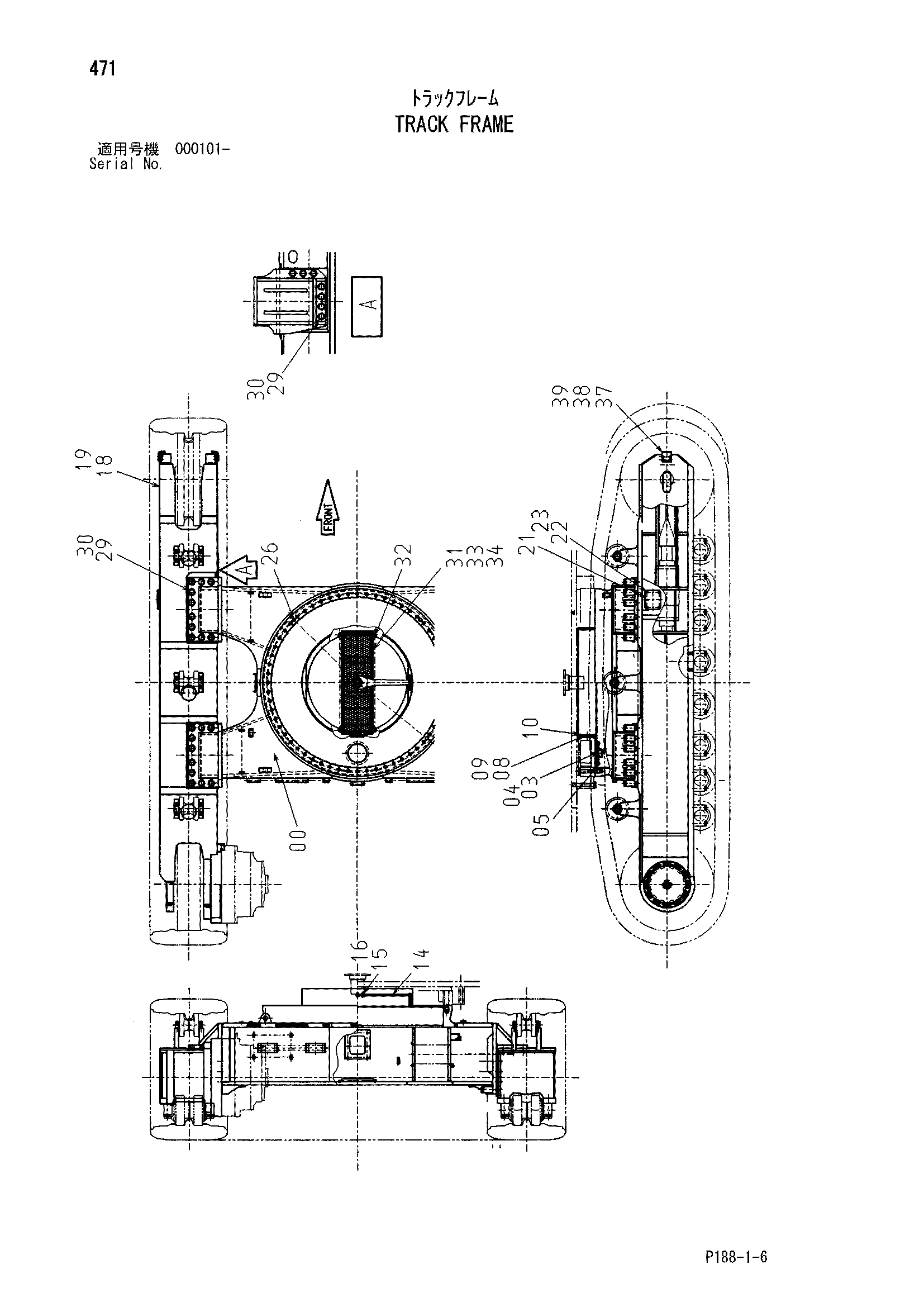 Схема Гусеничная рама HITACHI EX3600-5
