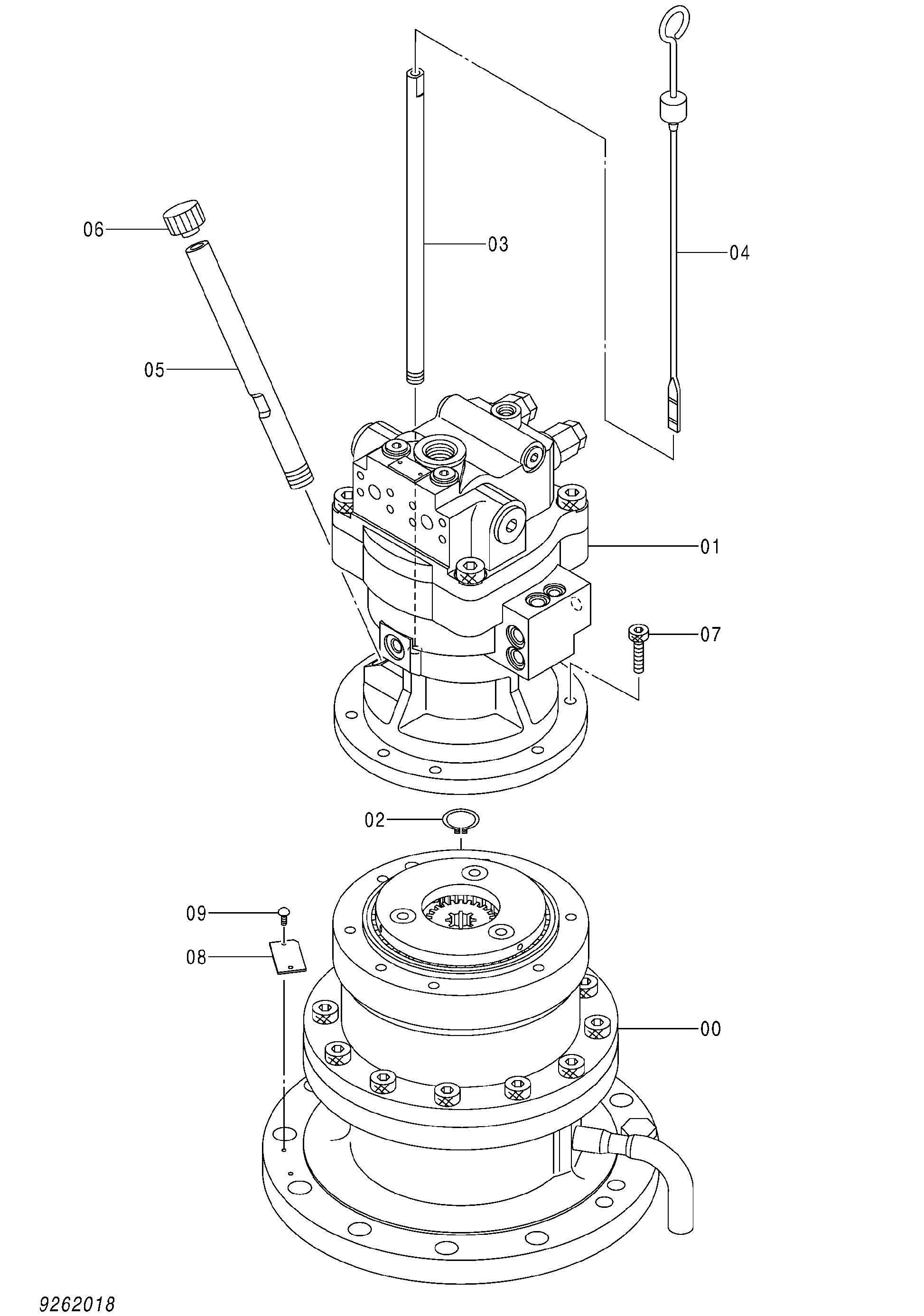 Схема Механизм поворота HITACHI ZX140W-3DARUMA