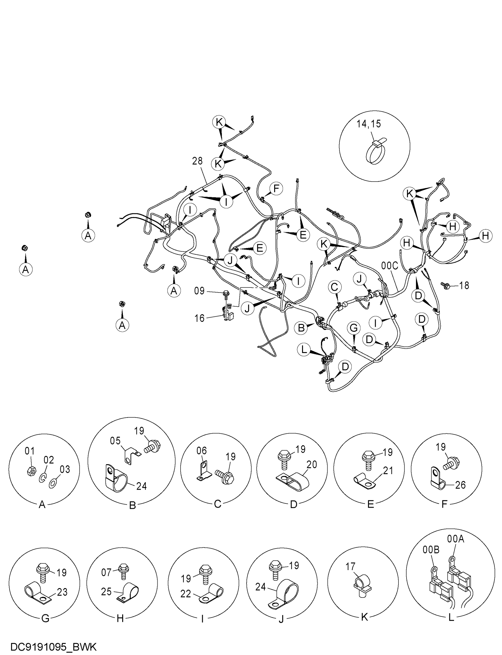 Схема Электрооборудование (C) HITACHI ZX250LCH-3G